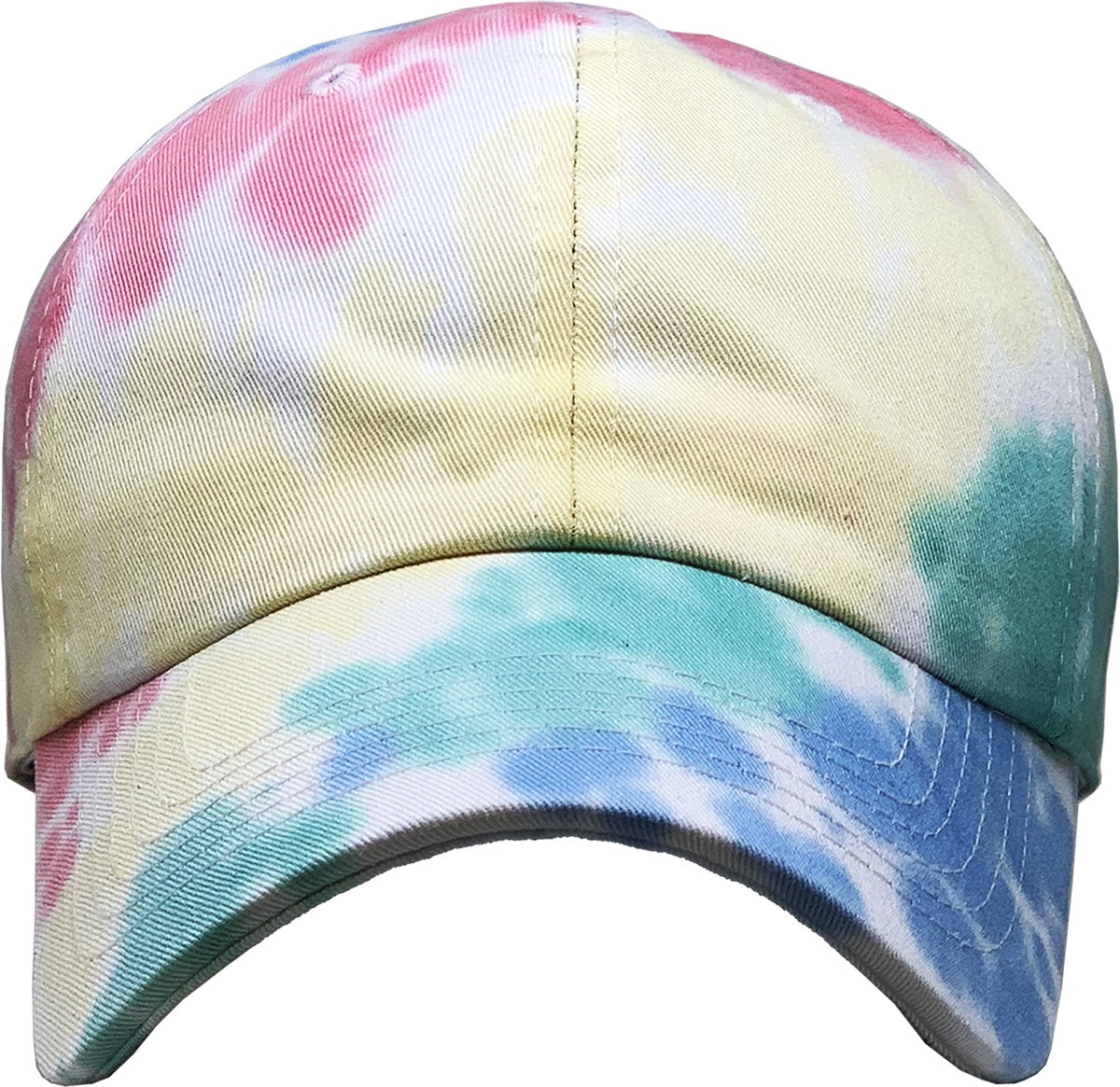 Tiedye Rainbow Low Profile Baseball Caps Front View